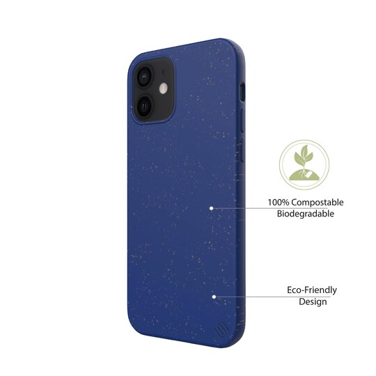 Ympäristöystävällinen Aitoa nahkaa iPhone 12 mini Kotelo - Navy Blue