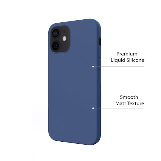 iPhone 12  Nestemäinen silikoni Kotelo- Blue