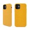 Ympäristöystävällinen Aitoa nahkaa iPhone 12 Kotelo - Yellow