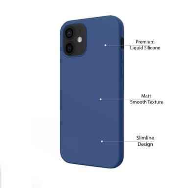 iPhone 12 mini Nestemäinen silikoni Kotelo- Blue