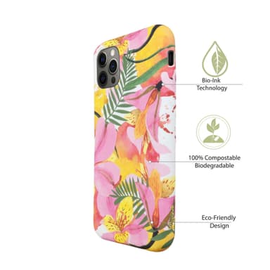 Ympäristöystävällinen painettu iPhone 12 Pro Kotelo - Yellow Floral