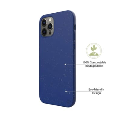 Ympäristöystävällinen Aitoa nahkaa iPhone 12 Pro Max Kotelo - Navy Blue
