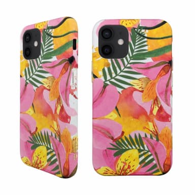 Ympäristöystävällinen painettu iPhone 12 mini Kotelo - Yellow Floral