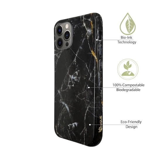 Ympäristöystävällinen painettu iPhone 12 Pro Kotelo - Black Marble