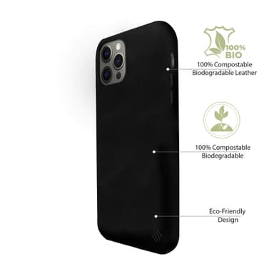 Ympäristöystävällinen Aitoa nahkaa iPhone 12 Pro Max  Kotelo - Black