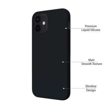 iPhone 12 mini Nestemäinen silikoni Kotelo- Black