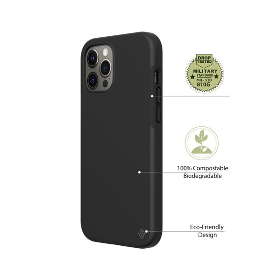 Ympäristöystävällinen Aitoa nahkaa iPhone 12 Pro Max Kotelo - Black