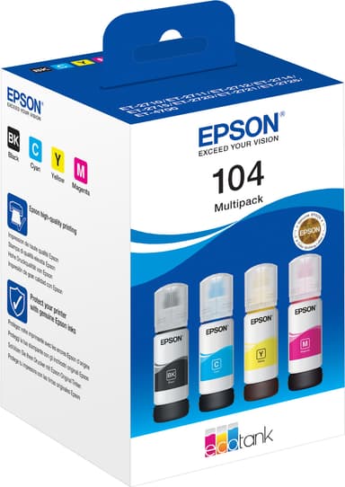 Epson 104 mustepullo (4 värin monipakkaus)