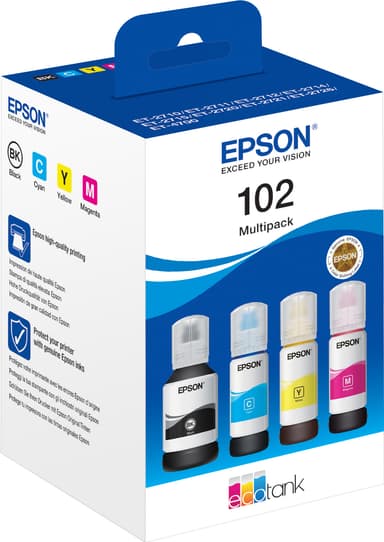 Epson 102 mustepullo (4 värin monipakkaus)