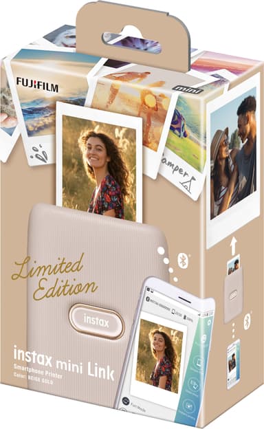 Fujifilm Instax Mini Link tulostin älypuhelimille (beige/kulta)