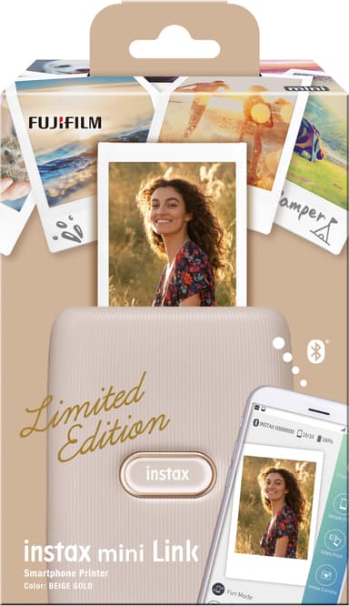 Fujifilm Instax Mini Link tulostin älypuhelimille (beige/kulta)