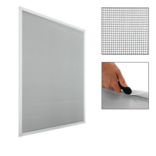 2 x fly screen alumiinikehys valkoinen 130 x 150 cm