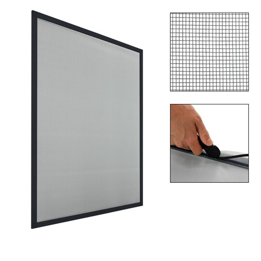 3 x fly screen alumiinirunko antrasiitti 80 x 100 cm