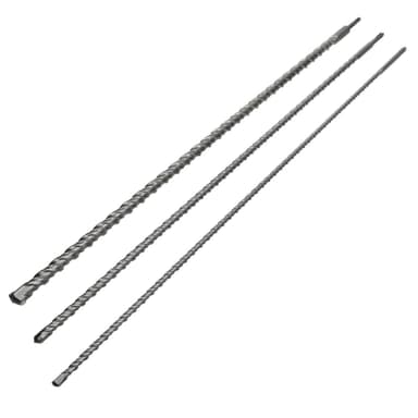 Betoniporanteräsarja 3-osainen, Ø 12-16-24 x 1000 mm, kromivanadiiniteräs,
