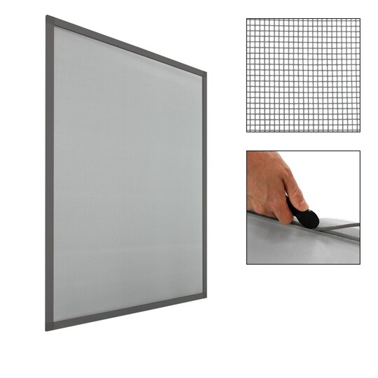 2 x fly screen alumiinikehys harmaa 100 x 120 cm 100 x 120 cm.