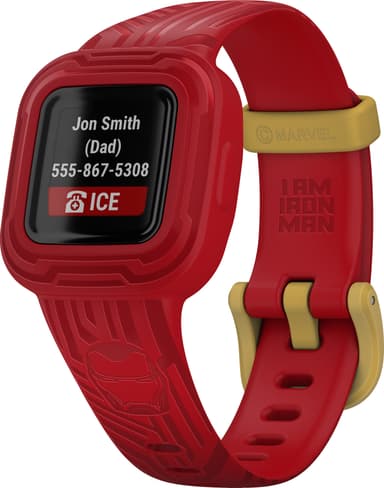 Garmin Vivofit Jr. 3 aktiivisuusranneke lapsille (Iron Man)