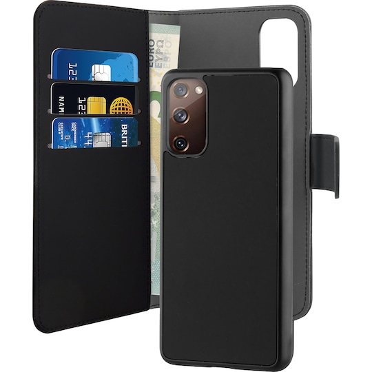 Puro 2in1 Samsung Galaxy S20 FE lompakkokotelo (musta)