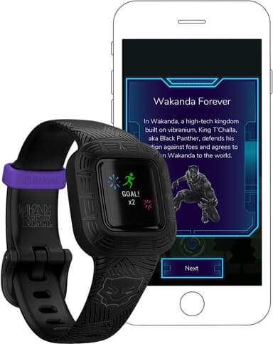 Garmin Vivofit Jr. 3 aktiivisuusranneke lapsille (Black Panther)