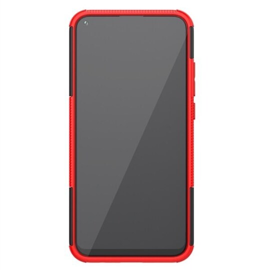 Suojakuori telineellä ja rengaskuviolla Huawei Y7P, Musta + Punainen