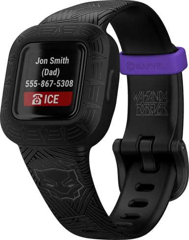 Garmin Vivofit Jr. 3 aktiivisuusranneke lapsille (Black Panther)