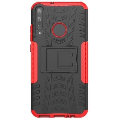 Suojakuori telineellä & rengaskuviolla Huawei Honor Play 3, Musta + Punainen