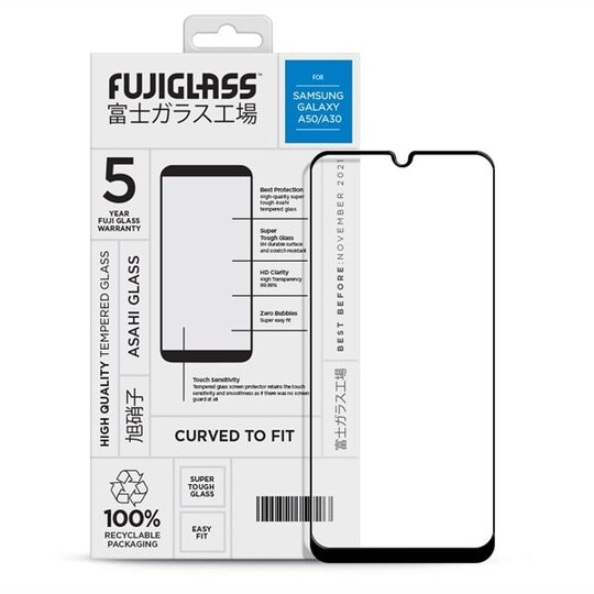Fuji Curved Näytönsuoja Samsung Galaxy A50/A30 Kirkas/Musta