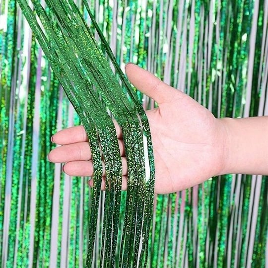 Partydraperi Glitter 1x2.5m - Grön