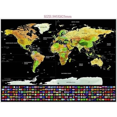 Scratch map + maiden liput - 82 x 60cm