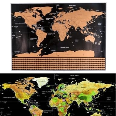 Scratch map + maiden liput - 82 x 60cm