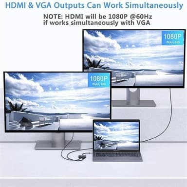 Multiport Adapter -  4in1 VGA/HDMI/USB 3.0/ USB-C Nintendo Switch/Samsung/MacBook