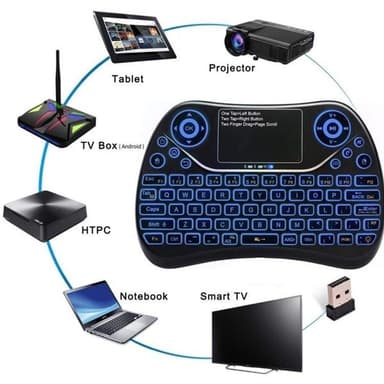 Mini Langaton näppäimistö Smart-TV / Älypuhelimille - Valo