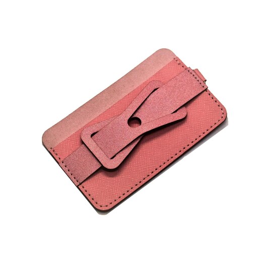 Korttikotelo matkapuhelimen jalustalla / pidikkeellä - vaaleanpunainen