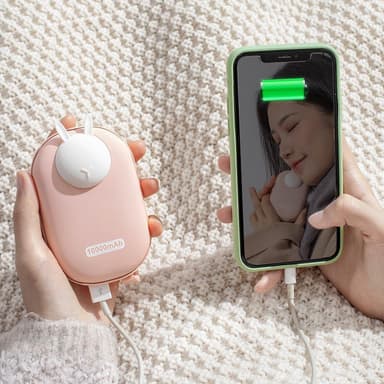Ladattava kädenlämmitin ja powerbank 10000 mAh - vaaleanpunainen