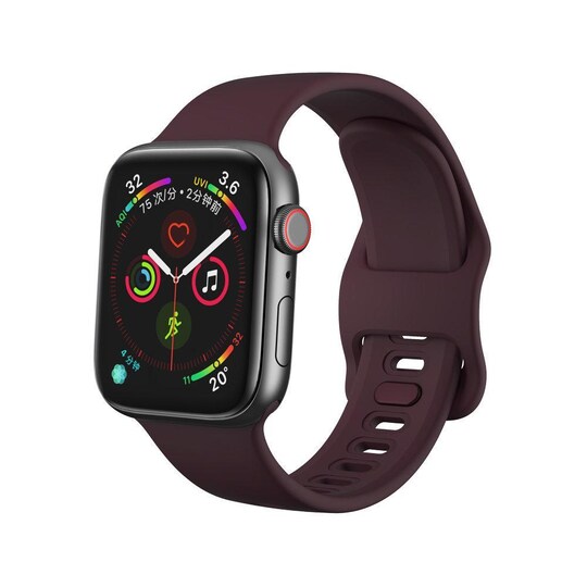 Apple Watch -rannekoru 42/44 silikoni - tummanpunainen