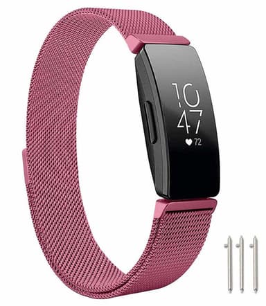 Fitbit Inspire / Inspire HR -rannekoru Milanese Loop Pink (S)