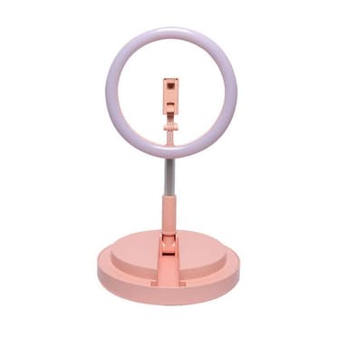 10 ”taitettava selfie-rengasvalaisin mobiilipidikkeellä - pinkki