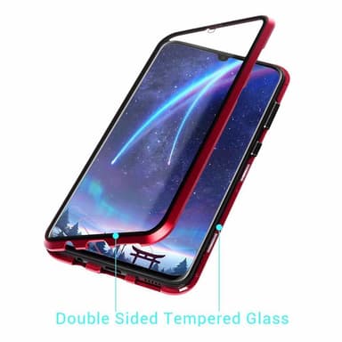 Samsung Galaxy A50 -kotelo, jossa näytönsuoja punainen