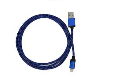 Punottu latauskaapeli iPhonelle 0,9 m  Sininen musta