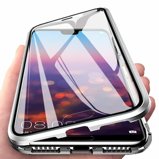 Magneettinen kuori Huawei P20 Prolle näytönsuojalla - hopea