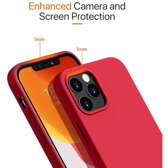 Iskunkestävä suojakuori iPhone 12 Pro Max Red -puhelimelle