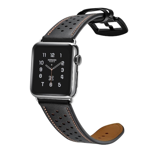 Apple Watch -rannekoru aitoa nahkaa 42 mm - musta / ruskea