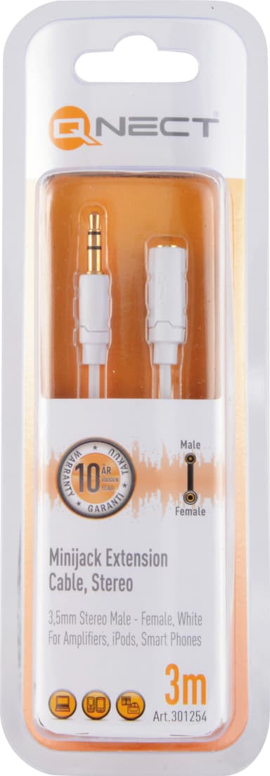 Qnect 3,5mm jatkokaapeli (3 m)