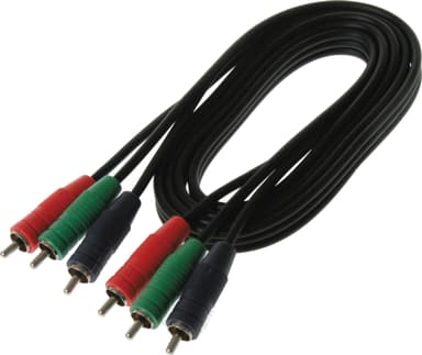 Qnect äänikaapeli 3 x RCA - 3 x RCA (3 m)