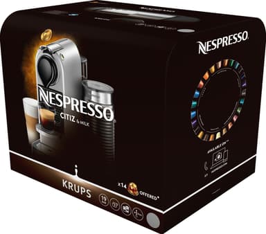 NESPRESSO® CitiZ&Milk kapselikeitin, Krups XN761B10WP (hopea)