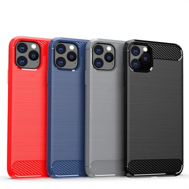SKALO iPhone 11 Pro Armor Carbon Iskunkestävä TPU suojakuori - Musta