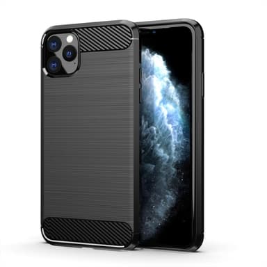 SKALO iPhone 11 Pro Armor Carbon Iskunkestävä TPU suojakuori - Musta