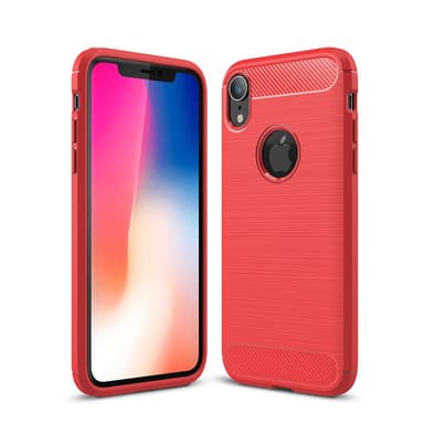 SKALO iPhone XR Armor Carbon Iskunkestävä TPU suojakuori - Punainen