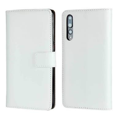 SKALO Huawei P20 Lompakkokotelo Aitoa nahkaa - Valkoinen