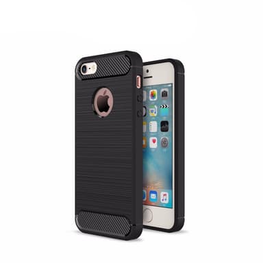SKALO iPhone 5/5S/SE(1:a gen) Armor Carbon Iskunkestävä TPU suojakuori - Harmaa