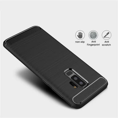 SKALO Samsung S9 Plus Armor Carbon Iskunkestävä TPU suojakuori - Punainen